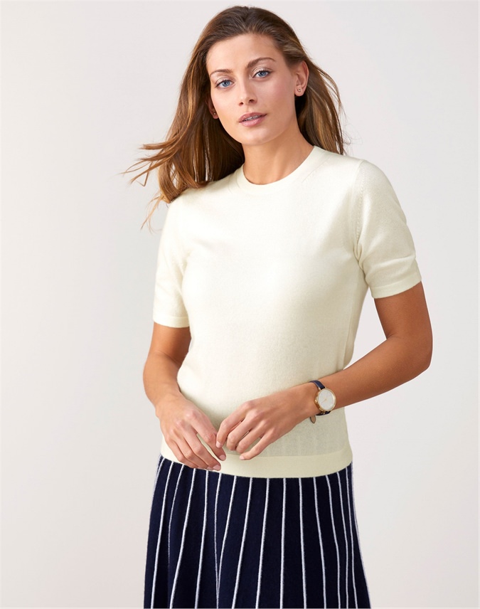 Soft White | Cashmere T-Shirt | Pure Collection