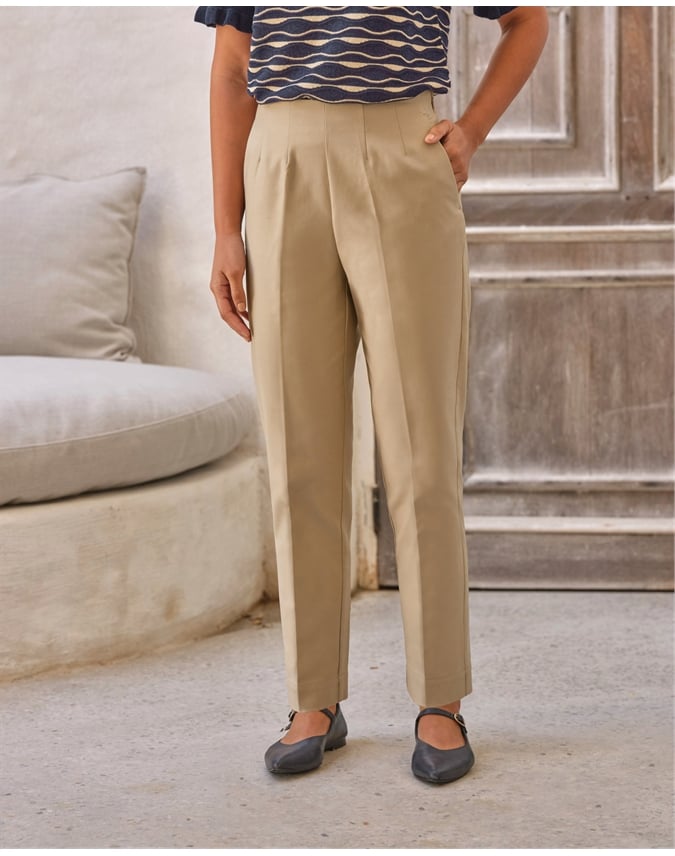 Compact Cotton Tapered Trouser