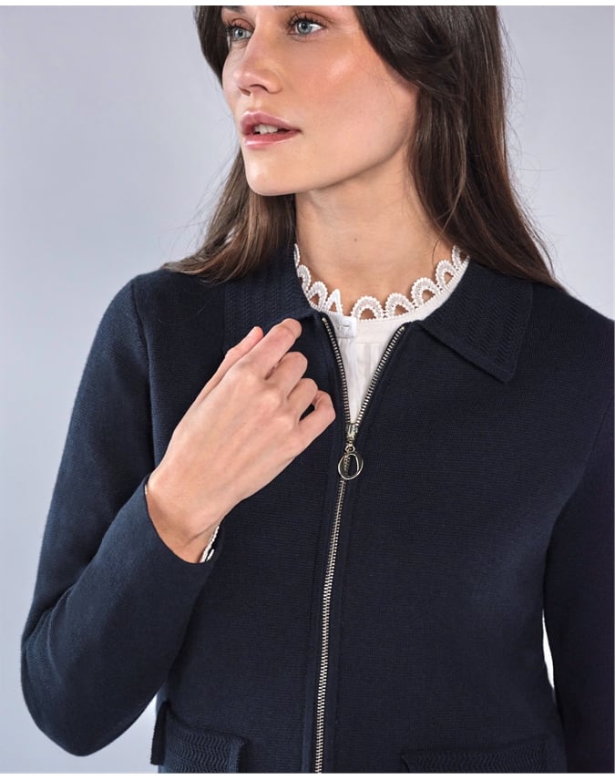 Wool Blend Milano Zip Jacket