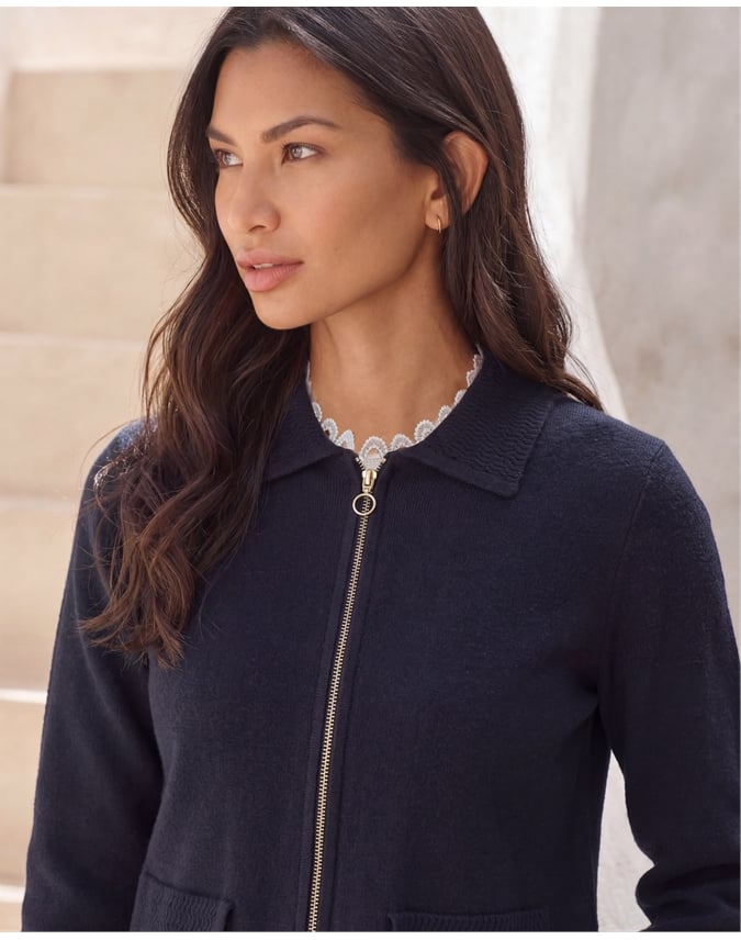 Wool Blend Milano Zip Jacket
