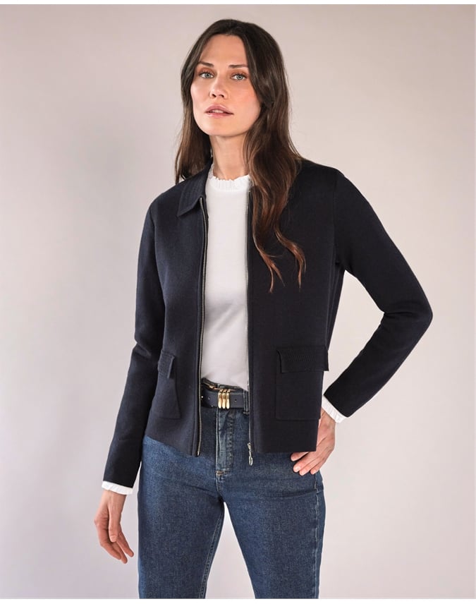 Wool Blend Milano Zip Jacket