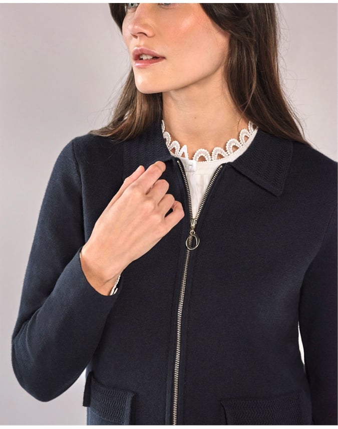 Wool Blend Milano Zip Jacket