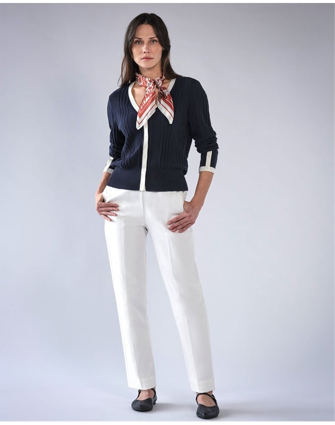 Supima Cotton V Tipped Cardigan