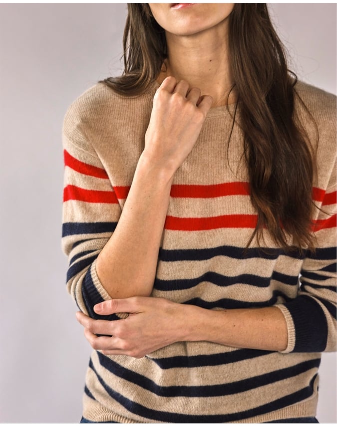 Cashmere Gassato Breton Stripe Sweater