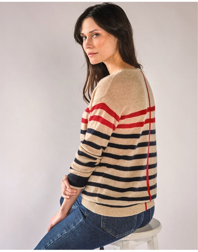 Cashmere Gassato Breton Stripe Sweater