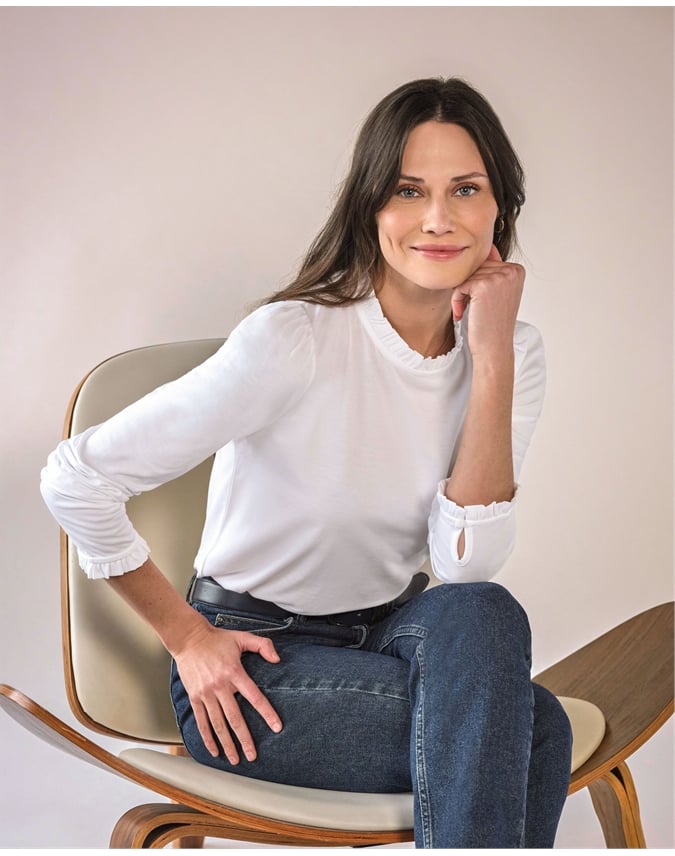 Crew Frill Neck Top