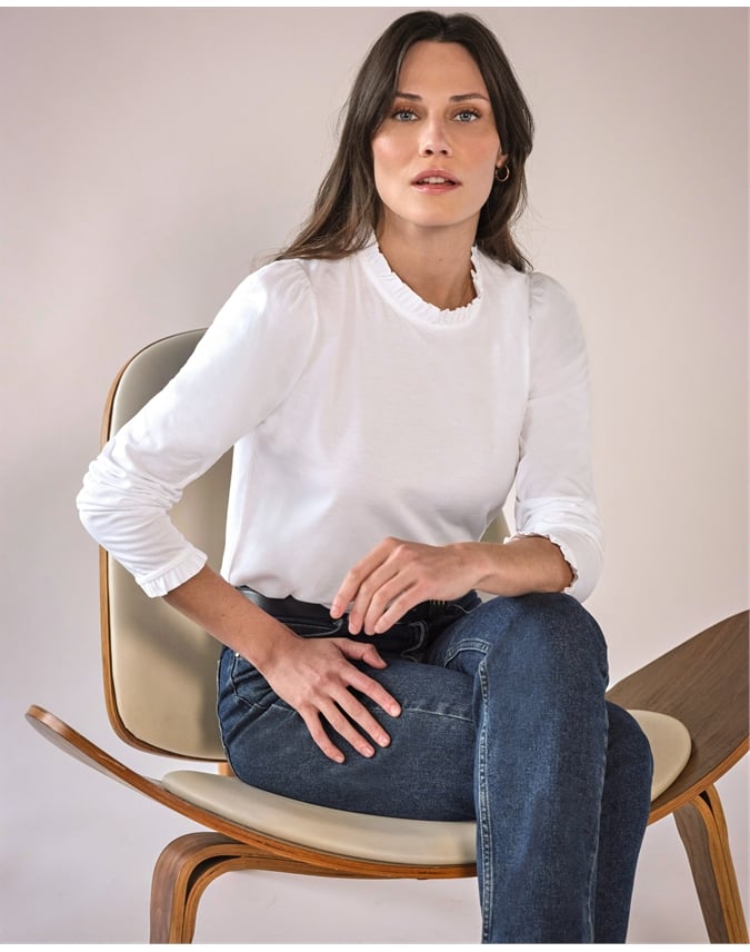 Crew Frill Neck Top