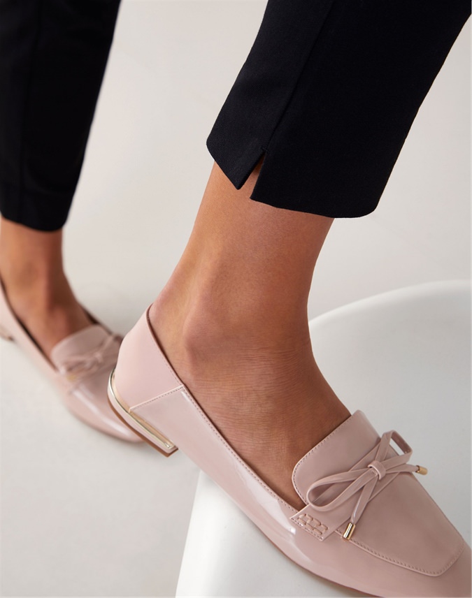 black stretch cropped trousers