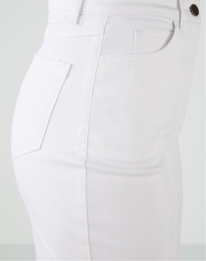 White | Denim Midi Skirt | Pure Collection