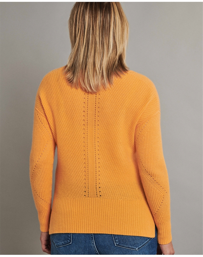 Gassato Pointelle Detail V Neck Sweater
