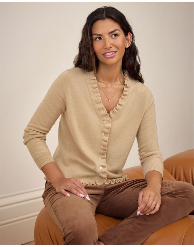 Cashmere Ruffle Cardigan