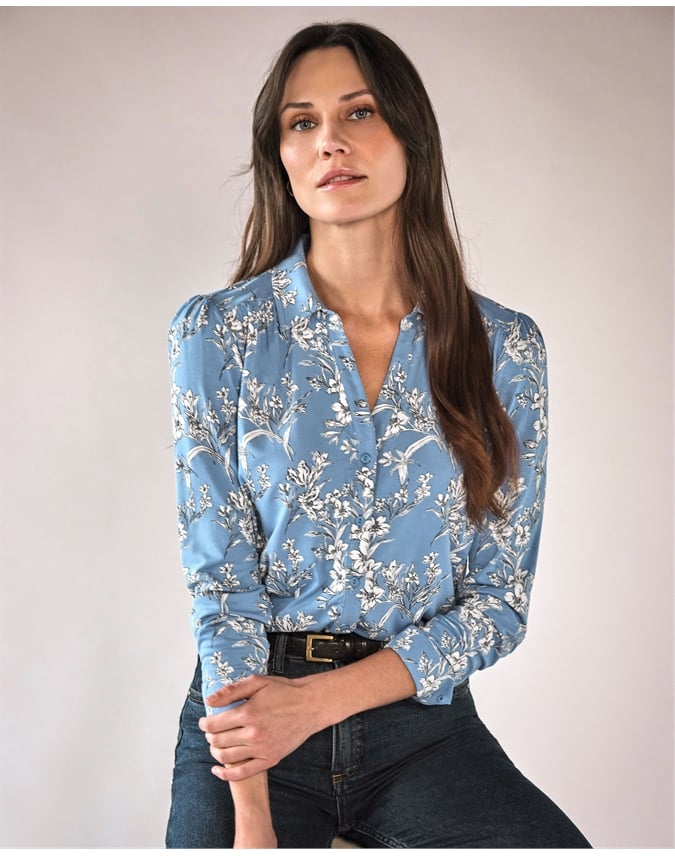 Viscose Jersey V Neck Shirt