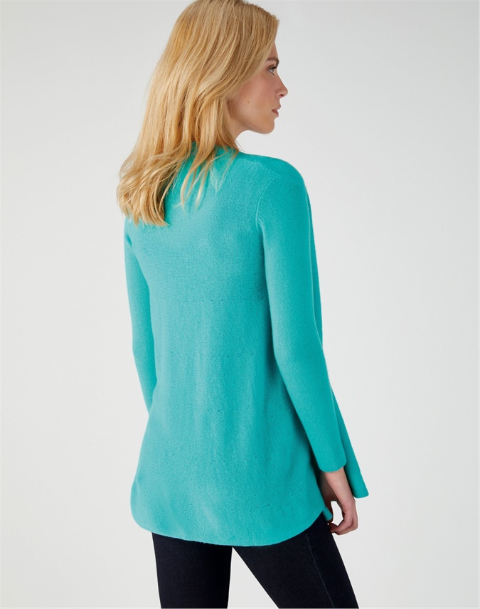 Bright Aqua  Gassato Swing Cardigan  Pure Collection