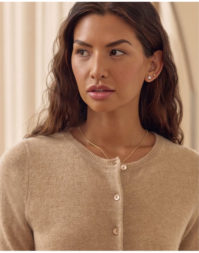 Cashmere Crew Neck Cardigan