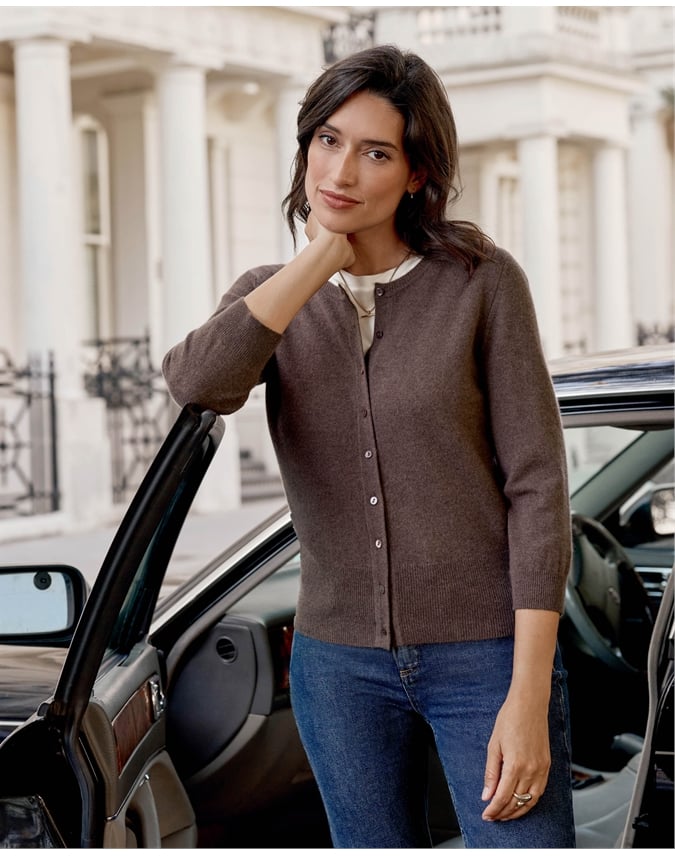 Cashmere Cropped Cardigan