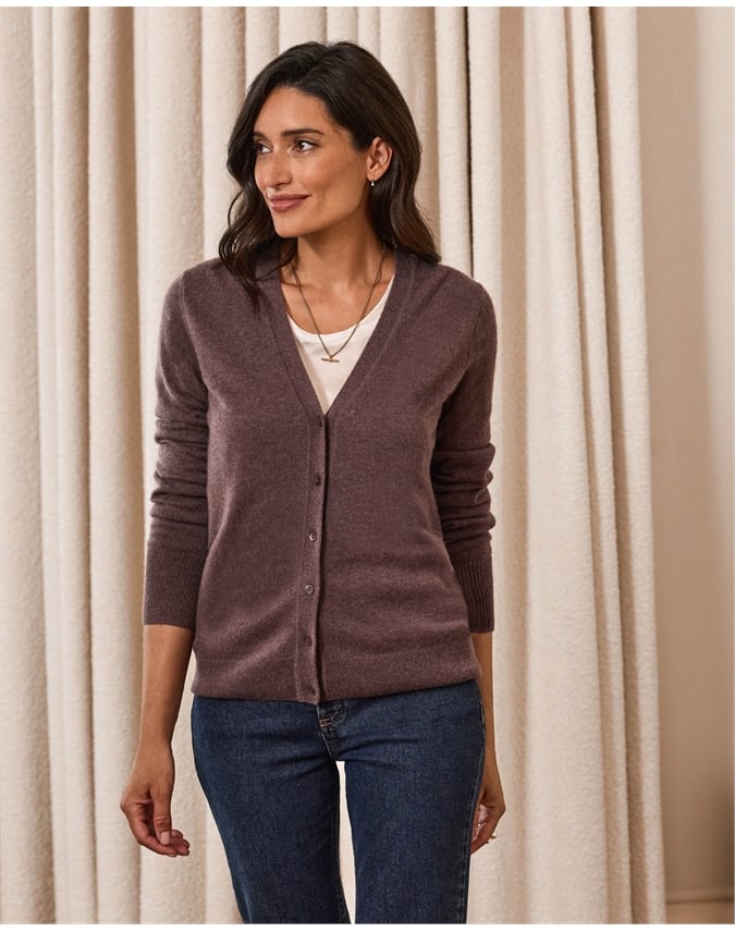 Cashmere V Neck Cardigan