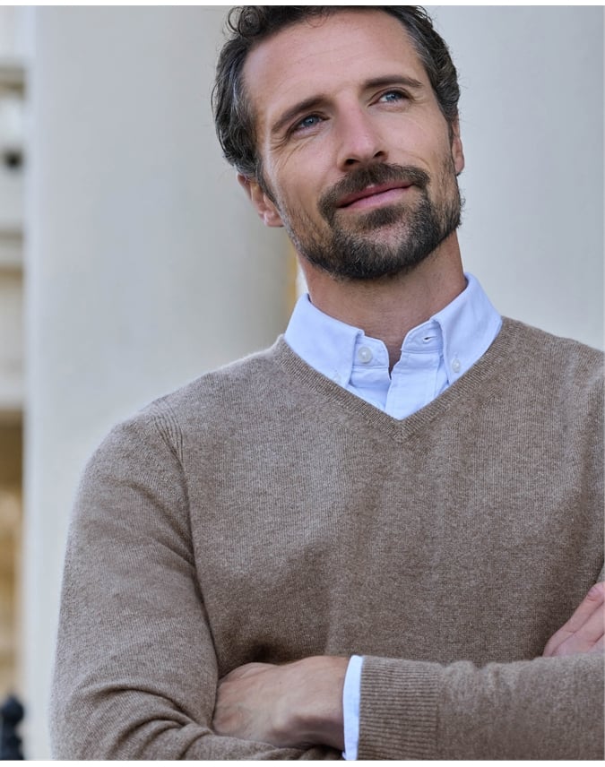 Mens Cashmere V Sweater
