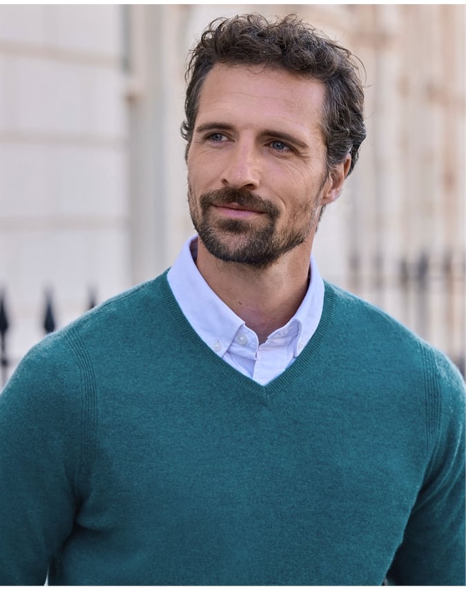 Mens Cashmere V Sweater