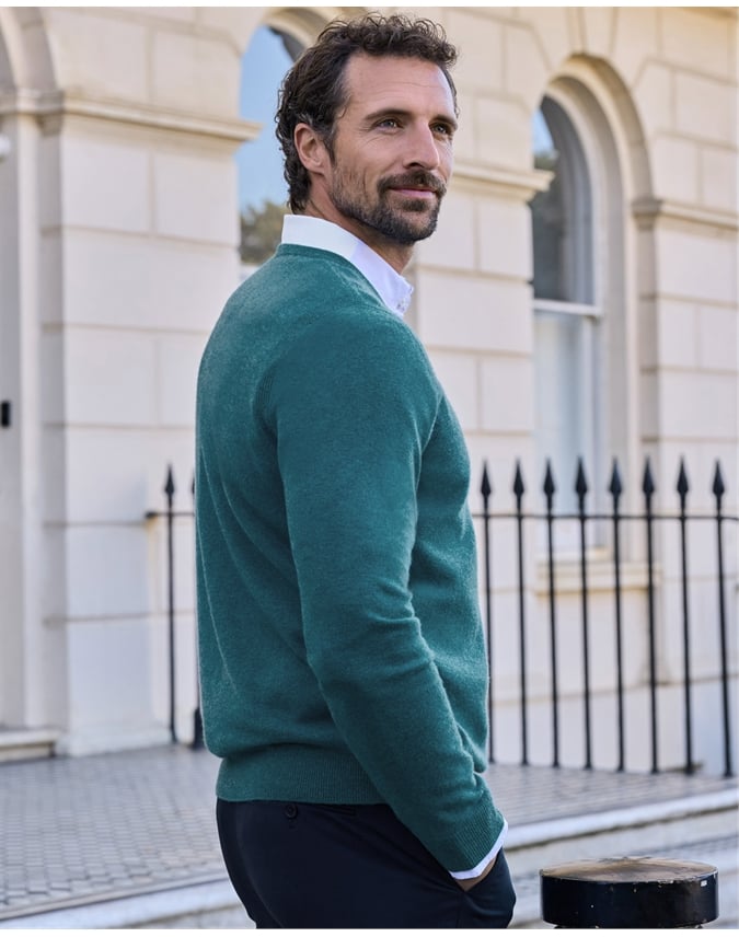 Mens Cashmere V Sweater