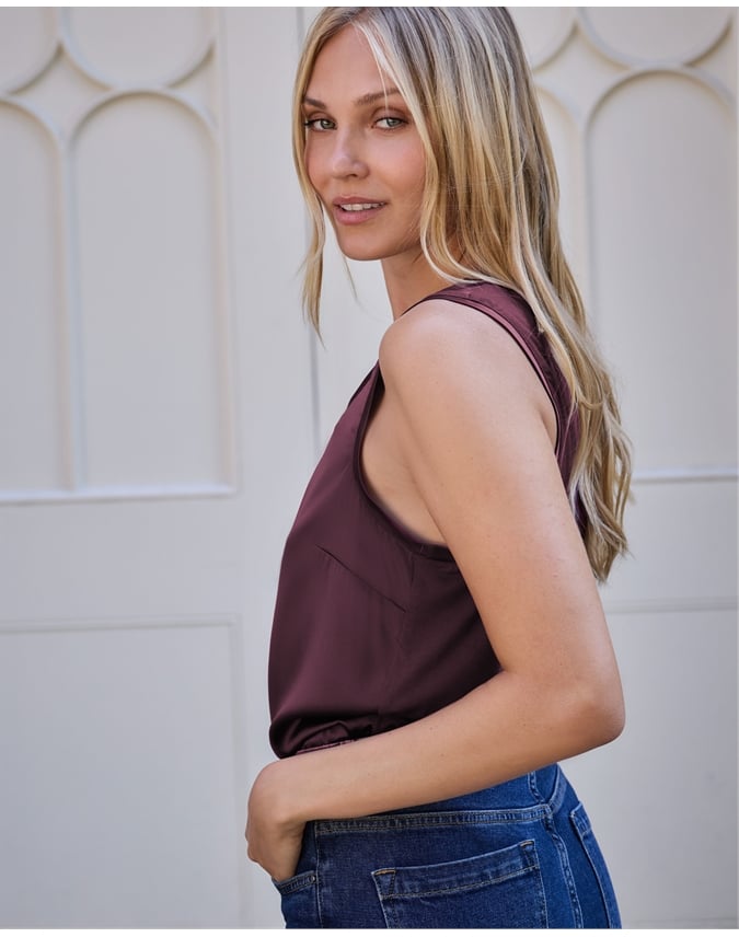 Silk Front Jersey Vest