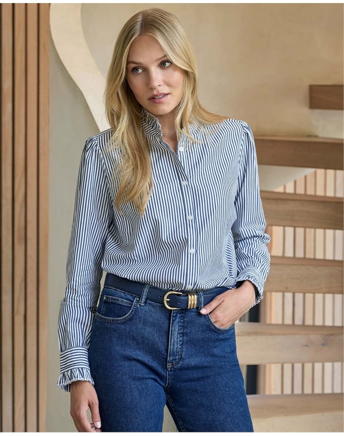 Cotton Frill Neck Shirt