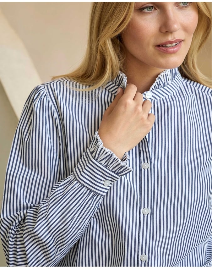 Cotton Frill Neck Shirt