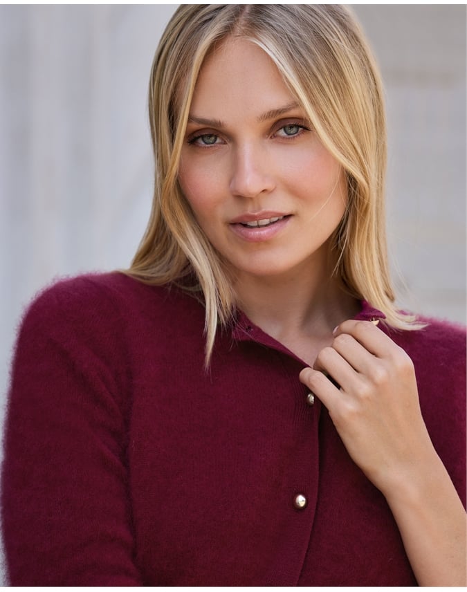 Brushed Wool Cashmere Cardigan