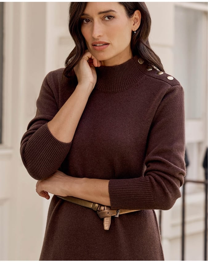 Wool Cashmere Button Dress