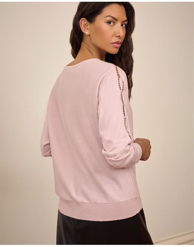 Wool Cotton Cutwork Sweater