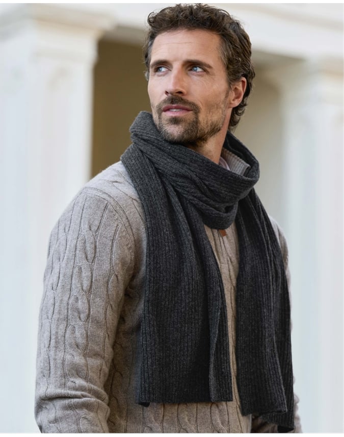 Mens Pure Cashmere Scarf