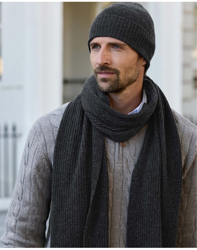 Mens Pure Cashmere Scarf