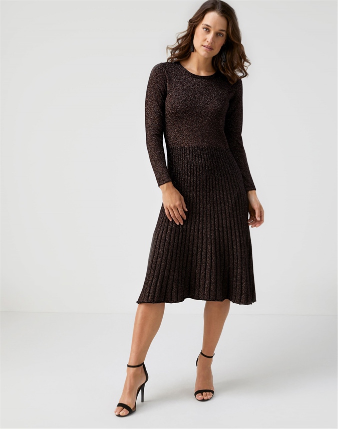 Black Sparkle | Knitted Dress | Pure Collection