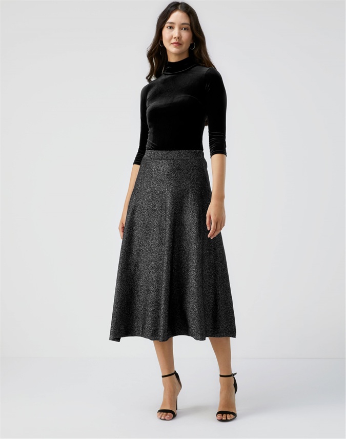 Pewter Sparkle | Knitted Fit And Flare ...