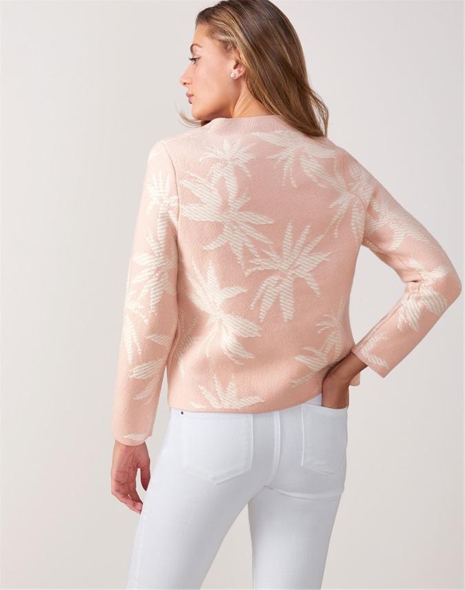 Knitted Palm Jacquard Sweater