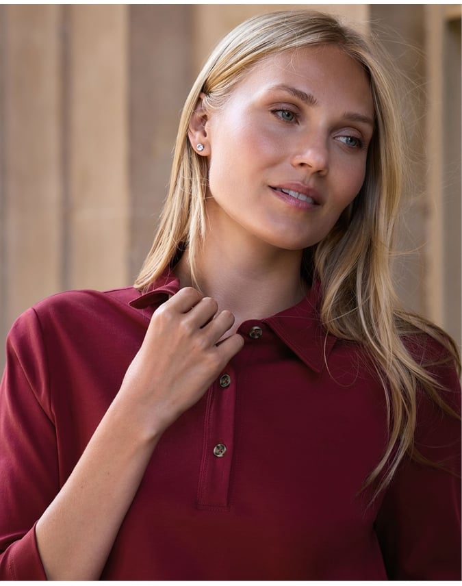 Jersey Polo Top