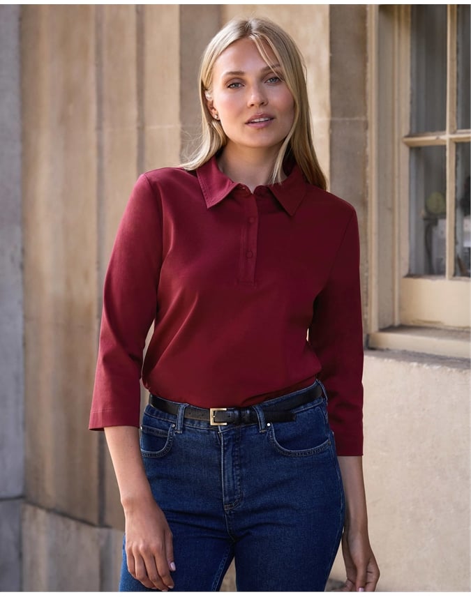 Jersey Polo Top