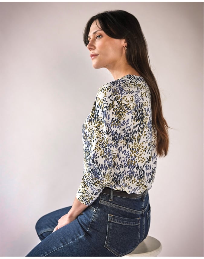 Super Soft Panel V Neck Jersey Top