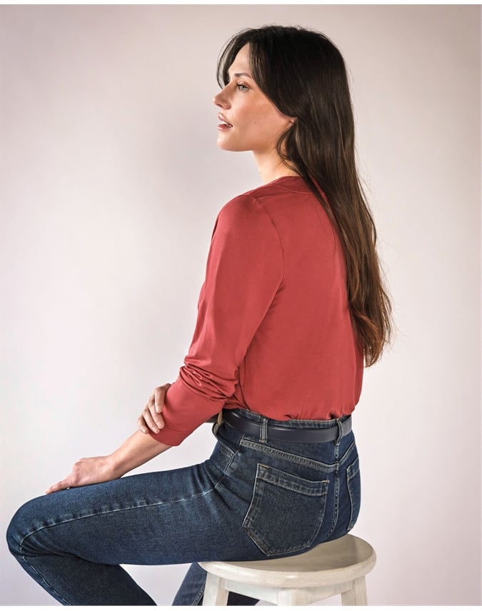 Super Soft Panel V Neck Jersey Top