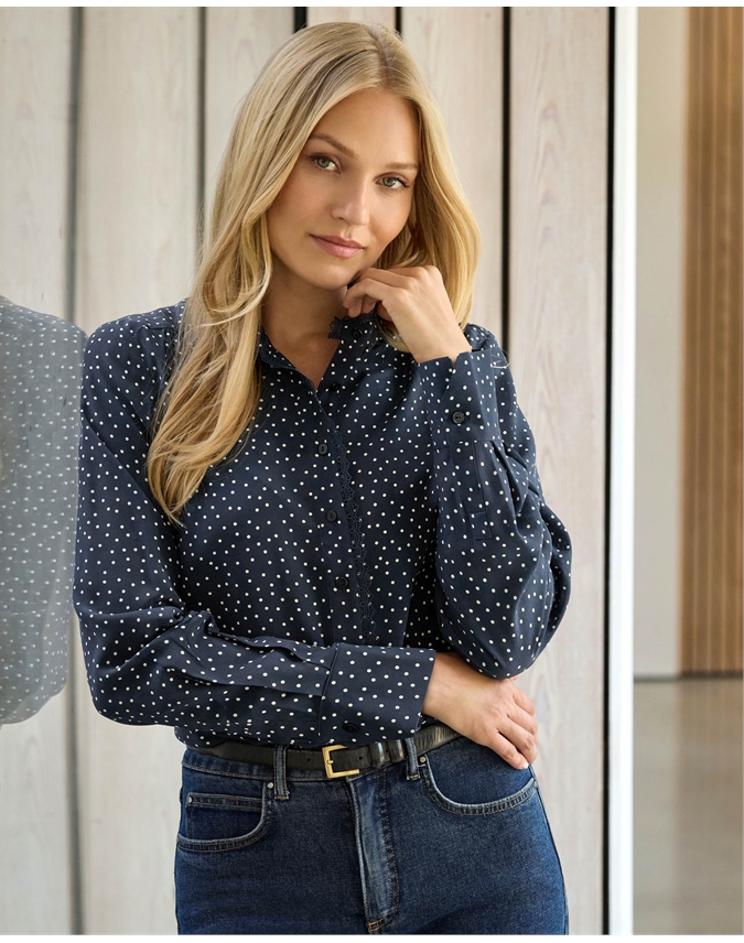 Silk Lace Frill Shirt