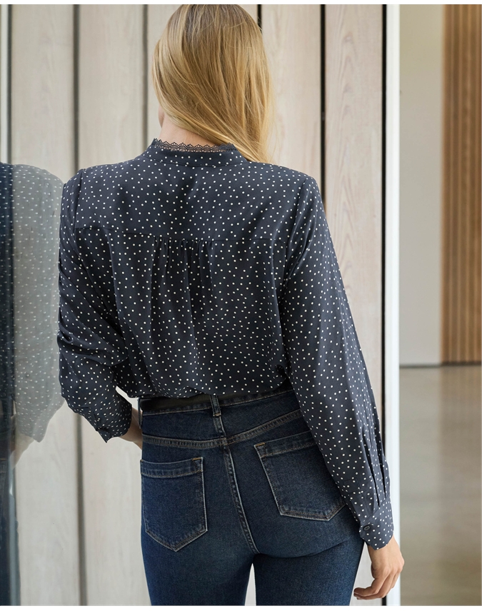 Silk Lace Frill Shirt