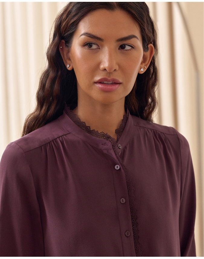 Silk Lace Frill Shirt