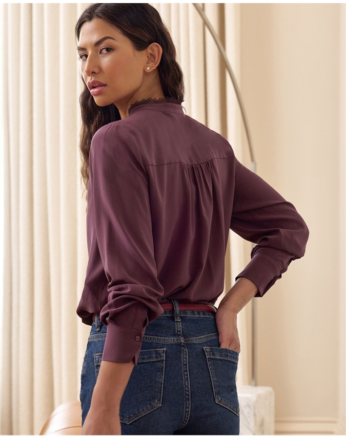 Silk Lace Frill Shirt