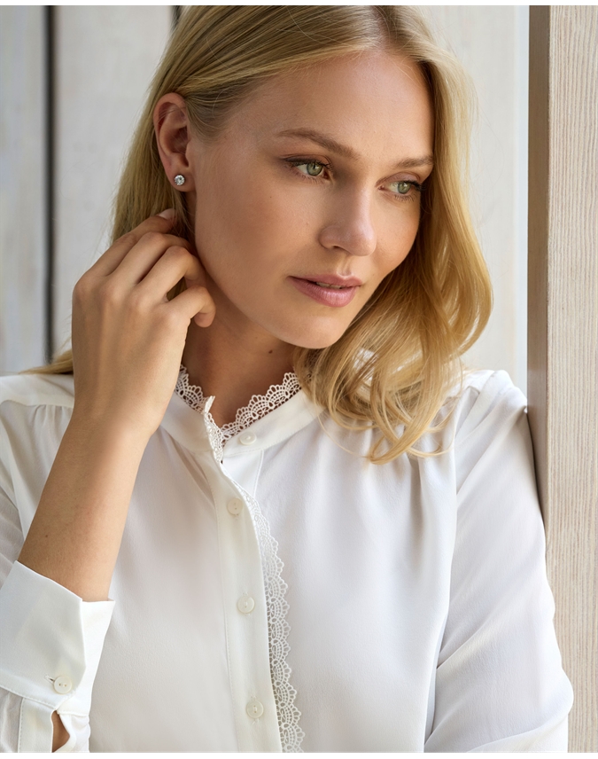 Silk Lace Frill Shirt