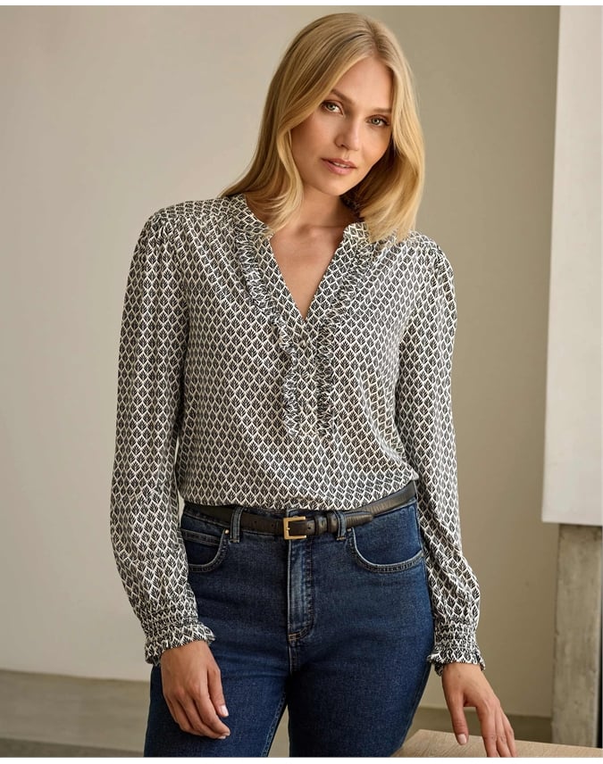Frill Button Blouse