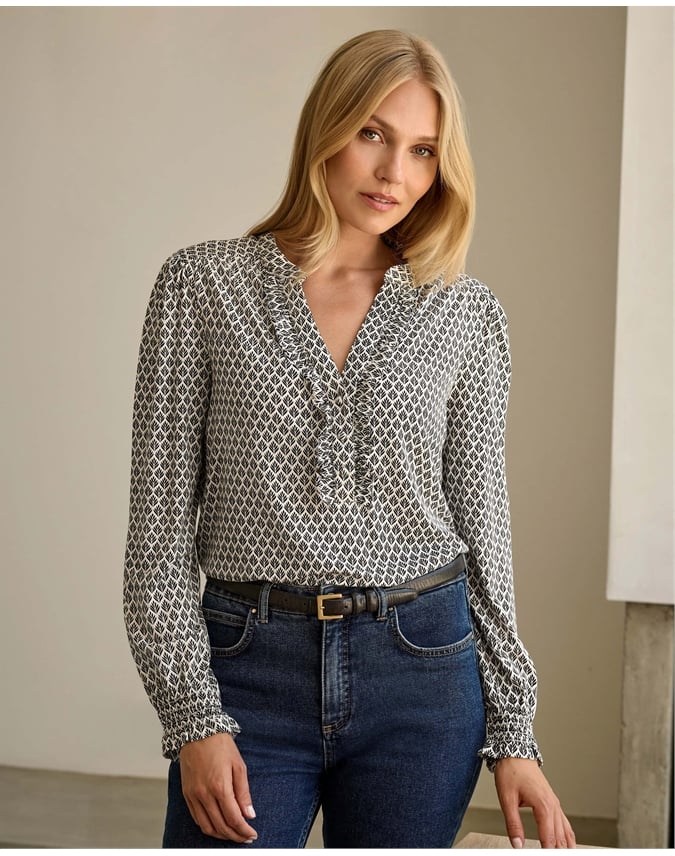Frill Button Blouse