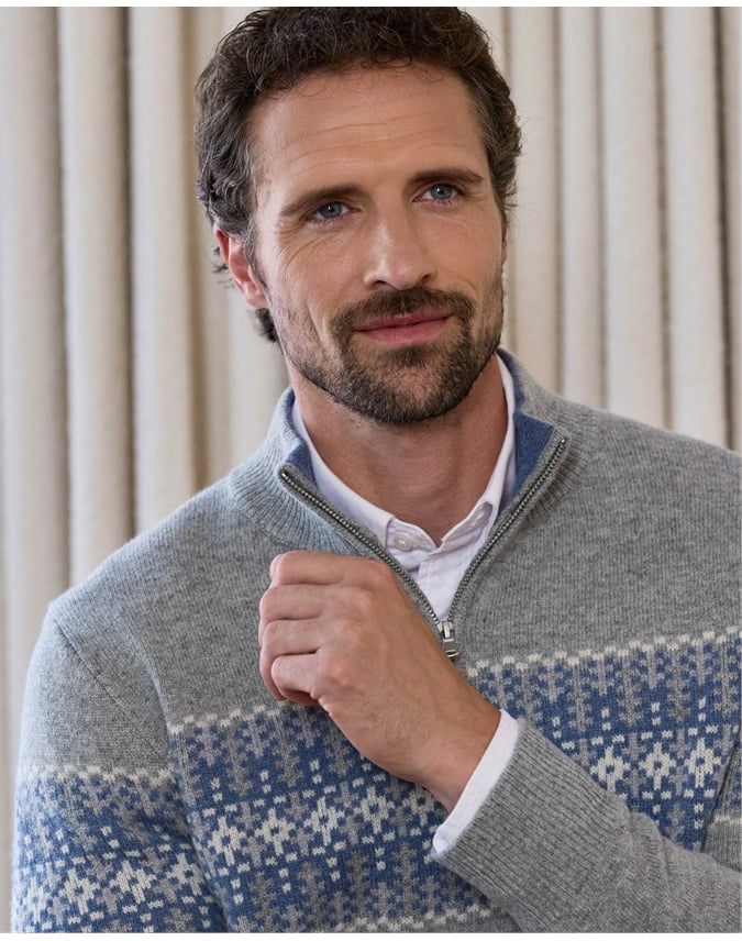 Wool Fairisle 1/2 Zip Jumper