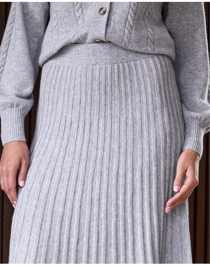 Cashmere Blend Flared Skirt