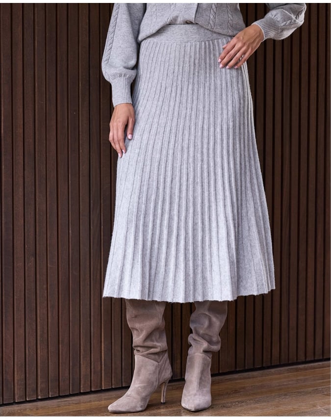 Cashmere Blend Flared Skirt