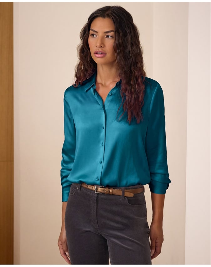 Sand Washed Pure Silk Satin Blouse