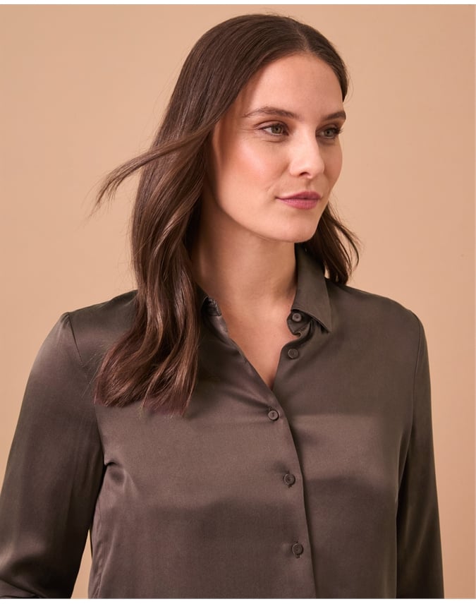 Sand Washed Pure Silk Satin Blouse